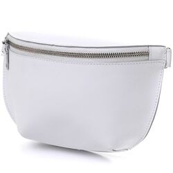 Шкіряна жіноча бананка 716384 Білий