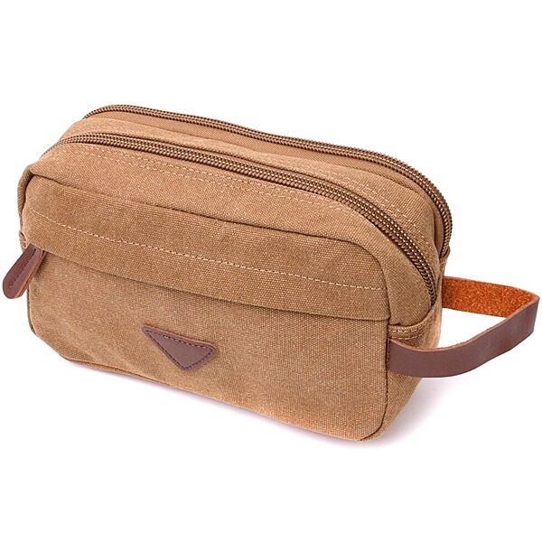 Барсетка для чоловіків на два відділення з якісного текстилю722235 Коричневий