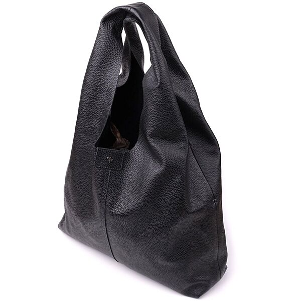 Жіночий шоппер 2 в 1 із натуральної шкіри 722881 Чорний