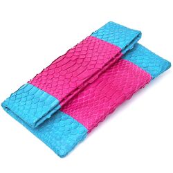 Яскравий жіночий клатч Snake Leather sale14993 Рожевий
