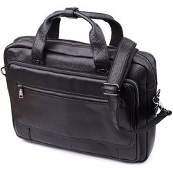 Місткий портфель для чоловіків з натуральної шкіри723043 Чорний