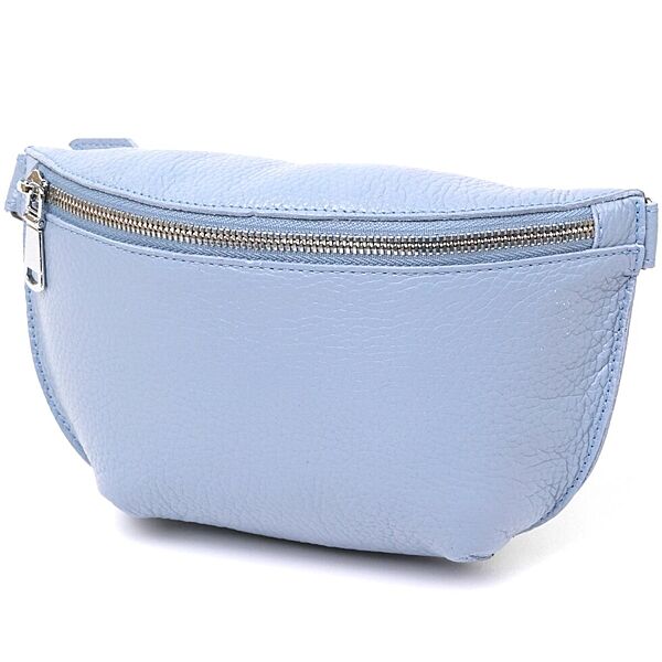 Зручна шкіряна жіноча бананка 716374 Блакитний