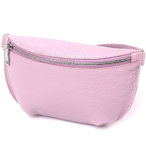 Шкіряна практична жіноча бананка 716376 Ліловий.