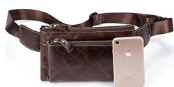 Поясна сумка гладка714738 Коричнева