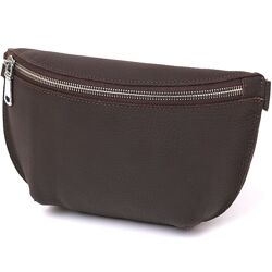 Шкіряна матова бананка 716381 Коричневий