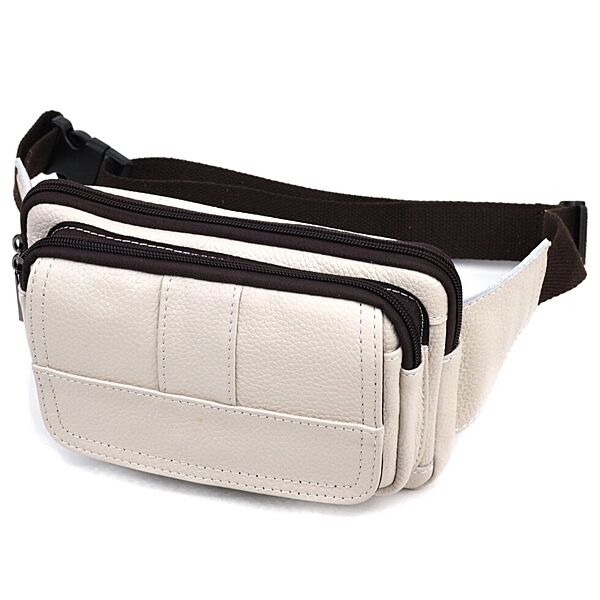 Сумка на пояс із натуральної шкіри721305 Біла