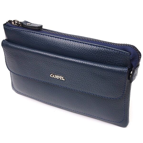 Оригінальний чоловічий клатч із натуральної шкіри 721545 Синій