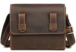 Сумка чоловіча-почтальонка в винтажной шкірі714980 Коричнева