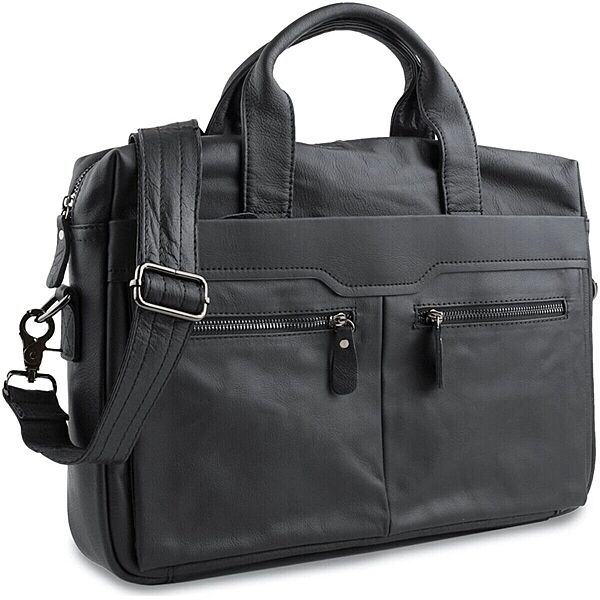 Сумка чоловіча714054 для ноутбука і документів Чорна