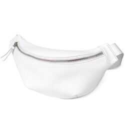 Стильна шкіряна сумка на пояс 711356 Білий