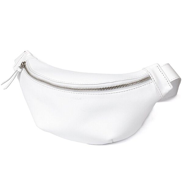 Стильна шкіряна сумка на пояс 711356 Білий