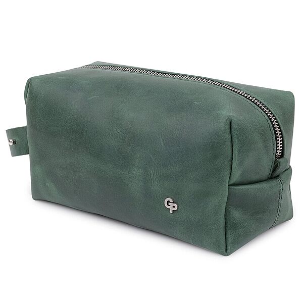 Шкіряна косметичка унісекс 711573 Зелений