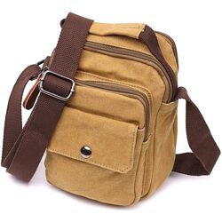 Відмінна невелика чоловіча сумка із щільного текстилю722222 Пісочний
