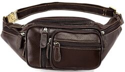Поясна cумка об´ємна чоловіча714860 Коричнева