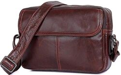 Сумка чоловіча714558 з натуральної шкіри Коричнева