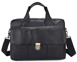 Портфель чоловічий шкіряний з замком714801 Чорний