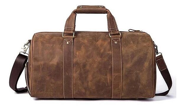 Сумка дорожня чоловіча шкіряна714893 Коричнева