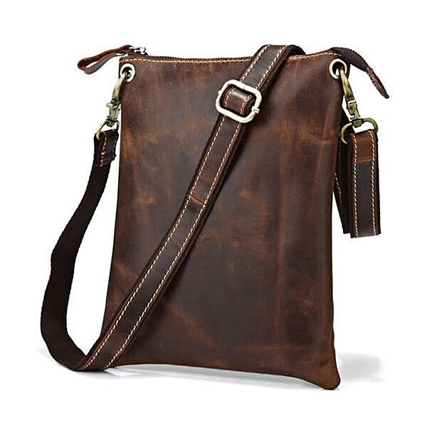 Шкіряна чоловіча сумка714061 коричнева