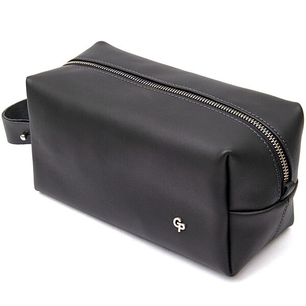 Чоловічий матовий шкіряний несесер 711508 Чорний