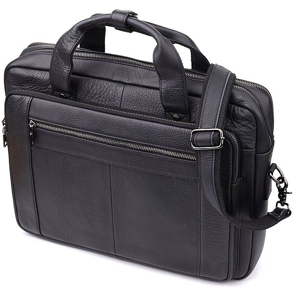 Портфель для чоловіків з натуральної шкіри723042 Чорний