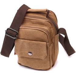 Практична невелика чоловіча сумка із щільного текстилю722220 Коричневий