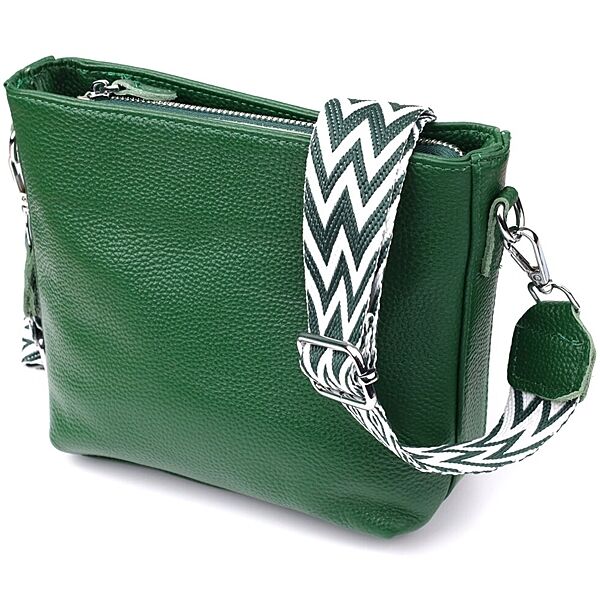 Жіноча шкіряна сумка на кожен день. 722913 Зелений