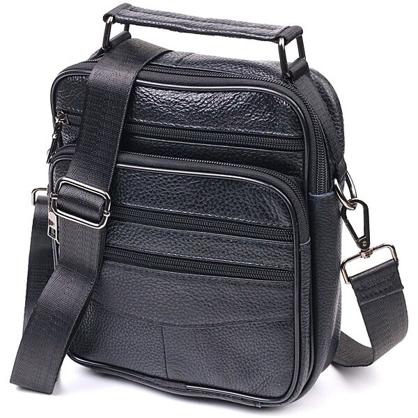 Сумка вертикальна шкіряна 721270 Чорна