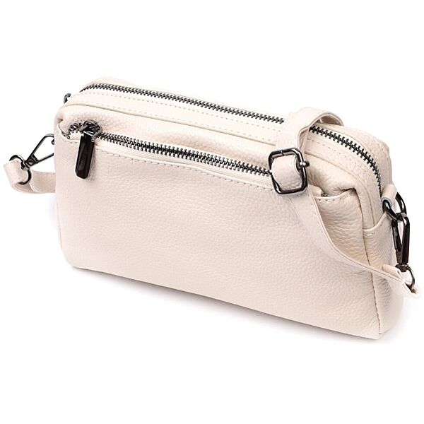 Сумка-клатч для жінок із м&acuteякої натуральної шкіри722376 Біла