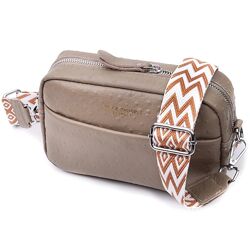 Стильна сумка для жінок із фактурної натуральної шкіри722662 Бежева