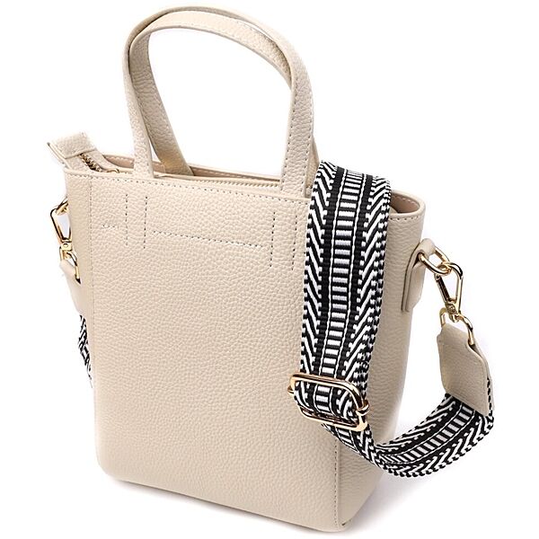 Сумка для жінок із натуральної шкіри з модним трапецієподібним кроєм722917 Білий