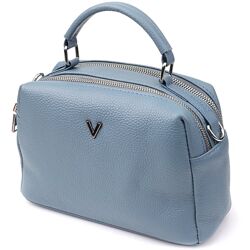 Сумка жіноча з двома секціями з натуральної шкіри722920 Блакитний