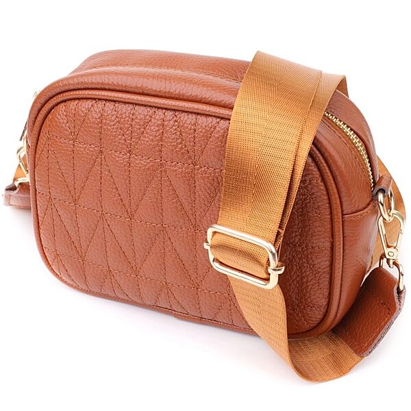 Стьобана сумка для жінок з натуральної шкіри722899 Рудий