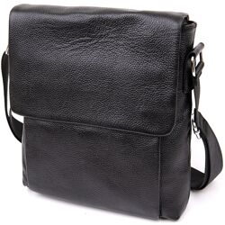 Сумка чоловіча класична з клапаном флотар720410 Чорна