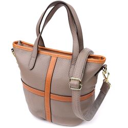 Містка сумка з натуральної шкіри для жінок722998 Сірий