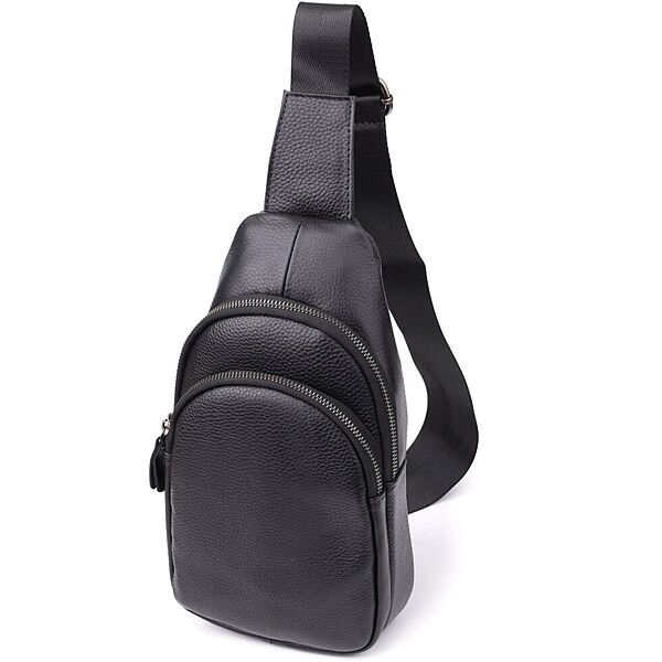 Чоловіча сумка через плече з натуральної шкіри723032 Чорний