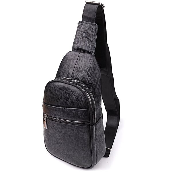 Чоловіча сумка через плече з натуральної шкіри723018 Чорний