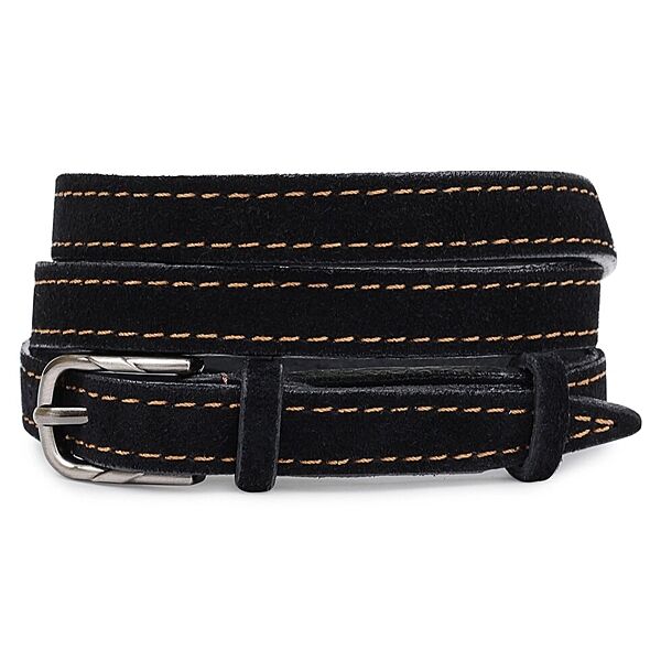 Замшевий оригінальний жіночий ремінь720756 Чорний