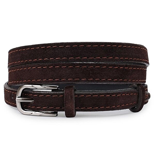 Замшевий елегантний жіночий ремінь720757 Темно-коричневий