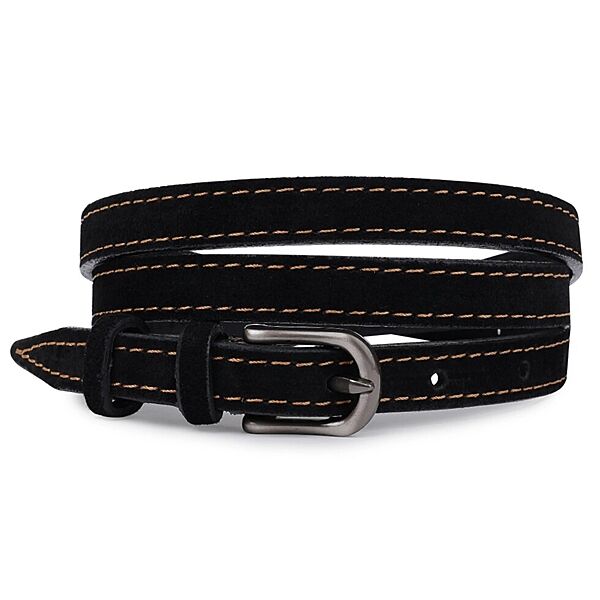 Стильний замшевий ремінь для жінок720772 Чорний