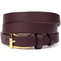 Модний вузький шкіряний ремінь для жінок 722953 Бордовий