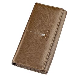 Гаманець горизонтальний зі стразами жіночий шкіряний 718977 Коричневий