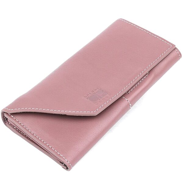 Чудовий шкіряний жіночий гаманець 711577 Рожевий