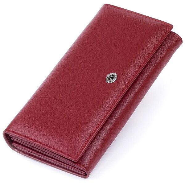 Гаманець на магнітах з клапаном жіночий 719244 Бордовий