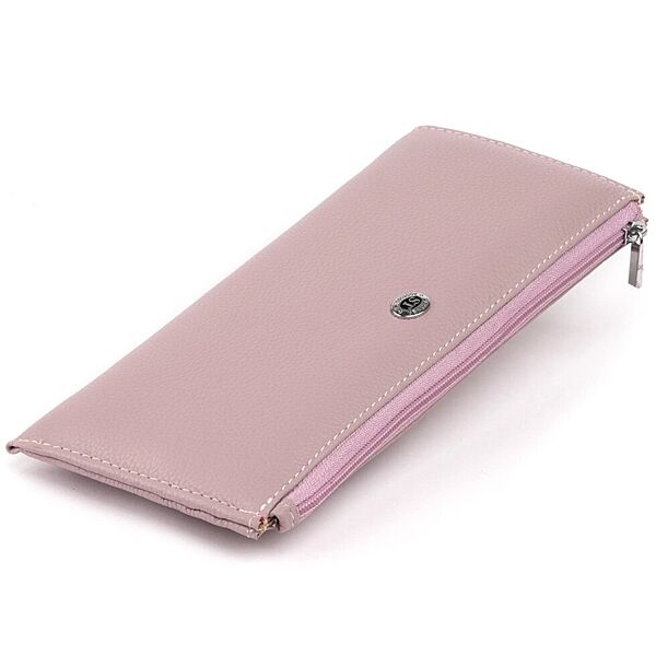 Горизонтальний тонкий гаманець зі шкіри 719327 Ліловий