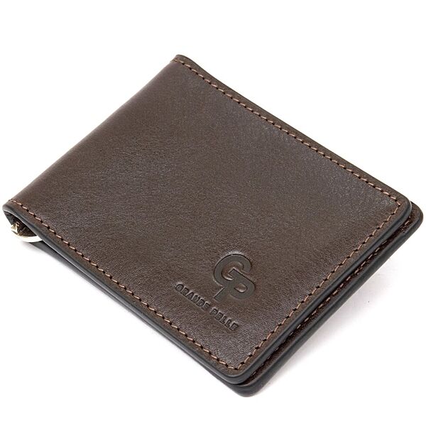 Чоловічий шкіряний затиск для грошей 711478 Коричневий
