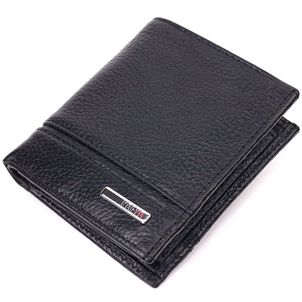 Престижне портмоне для чоловіків з натуральної шкіри 721323 Чорний