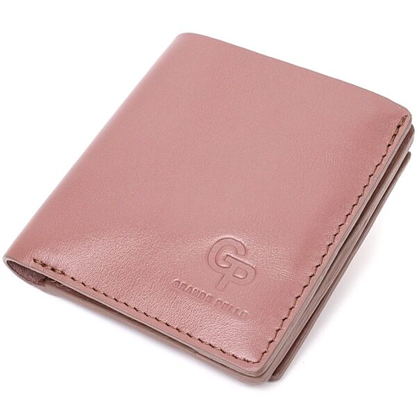 Невелике портмоне з натуральної шкіри 716799 Пудровий