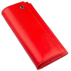 Яскравий жіночий гаманець на кнопці 718954 Червоний