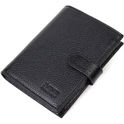 Портмоне для чоловіків з натуральної зернистої шкіри 722055 Чорний