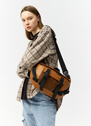 Велика шкіряна жіноча поясна сумка бананка руда